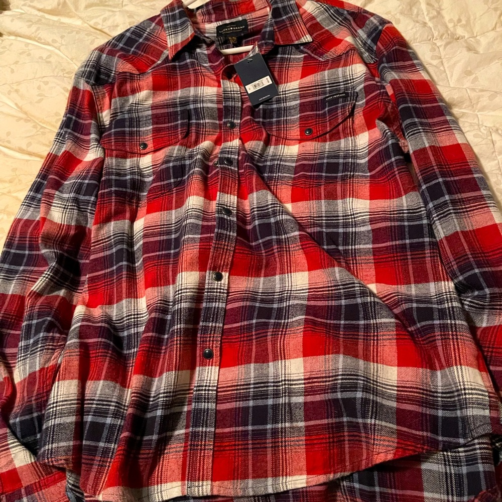 NWT lucky brand Mens plaid shirt xl